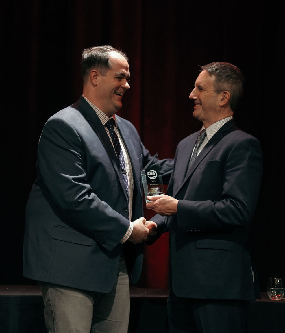 Marketing Manager Earl Brown Accepting AWA Award